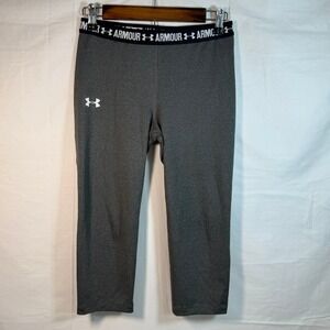 Under Armour HeatGear Compression Capri Leggings‎ Size M Workout Gray Women's